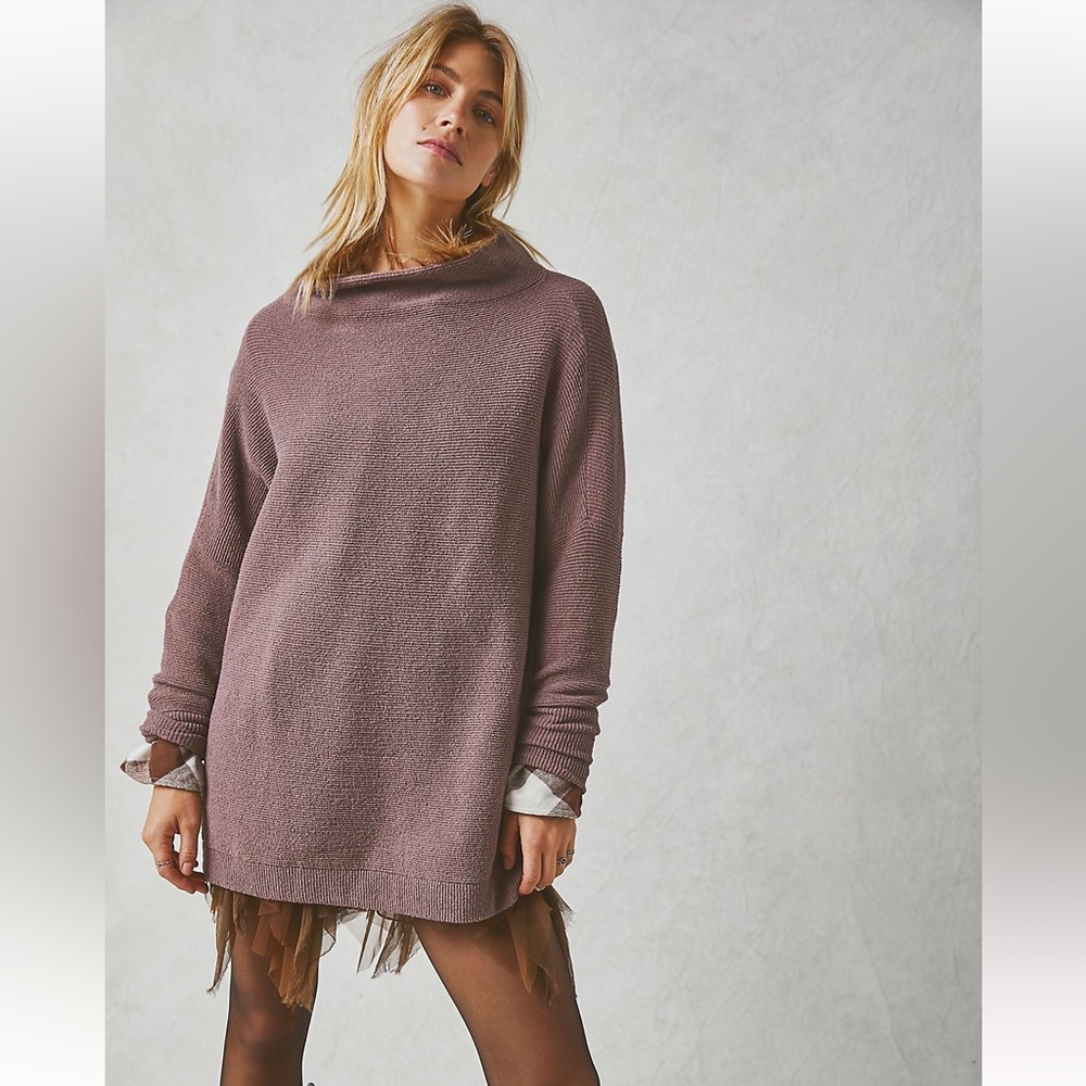Free People NWT Ottoman Slouchy Tunic in Nutmeg